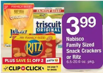 ACME Nabisco Family Sized Snack Crackers Or Ritz offer