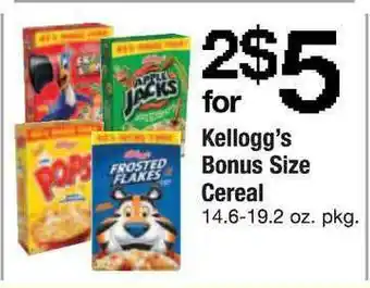 ACME Kellogg's Bonus Size Cereal offer