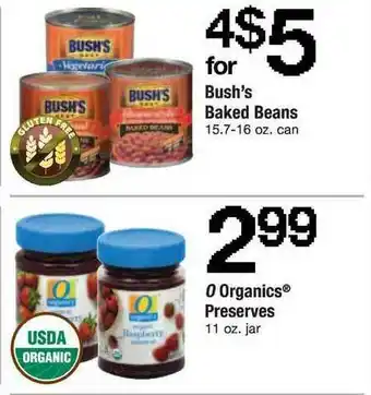ACME Bush's Baked Beans, 0 Organics Preserves offer
