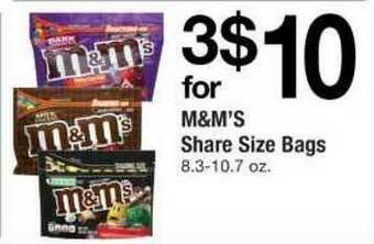 ACME M&m's Share Size Bags offer