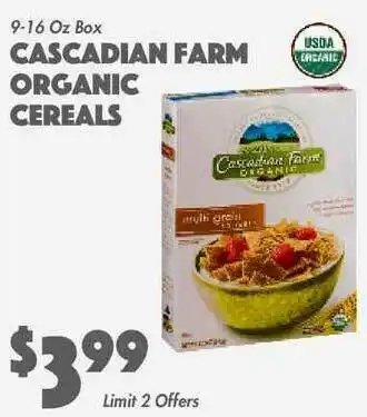 The Food Emporium Cascadian Farm Organic Cereals offer