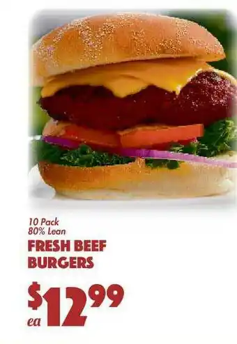 The Food Emporium Fresh Beef Burgers offer