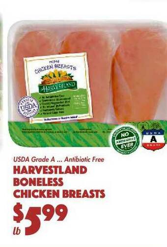 The Food Emporium Harvestland Boneless Chicken Breasts offer
