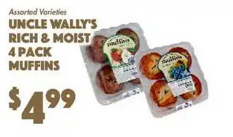 The Food Emporium Uncle Wally's Rich & Moist 4 Pack Muffins offer