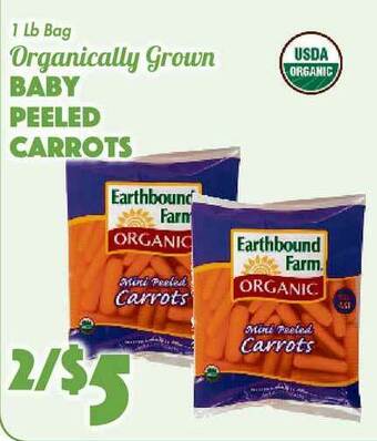 Organically Grown Baby Peeled Carrots