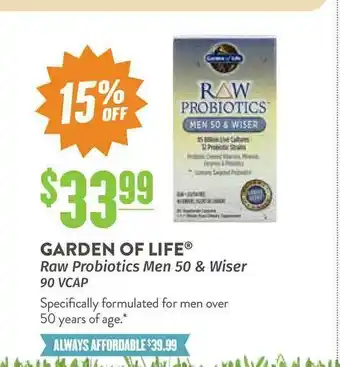 Natural Grocers Garden Of Life Raw Probiotic Men 50 & Wiser 90 Vcap offer