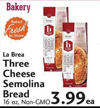 Sunset Foods La Brea Three Cheese Semolina Bread offer