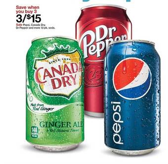 Target Pepsi, Canada Dry, Dr Pepper And More 12-pk Soda offer