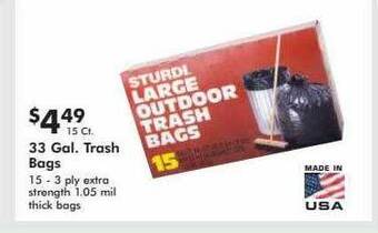 Valu Home Centers 33 Gal. Trash Bags offer