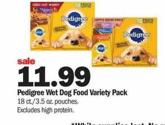 Meijer Pedigree Wet Dog Food Variety Pack offer