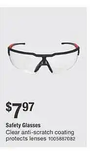 The Home Depot Safety Glasses offer