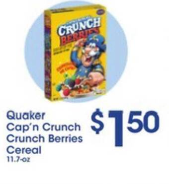 Price Rite Quaker Cap'n Crunch Crunch Berries Cereal offer