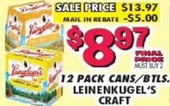Miners County Market 12 Pack Cans/BTLS. Leinenkugel's Craft offer