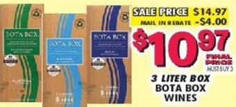 Miners County Market 3 Liter Box Bota Box Wines offer