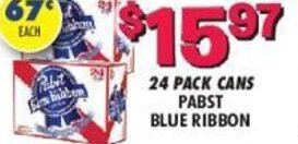 Miners County Market 24 Pack Cans Pabst Blue Ribbon offer