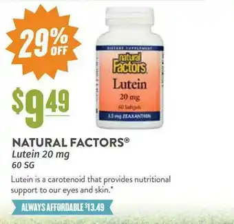 Natural Grocers Lutein 20 Mg 60 SG offer