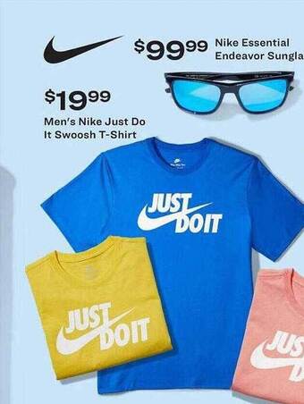 Academy Men's Nike Just Do It Swoosh T-shirt, Nike Essential Endeavor Sunglasses offer