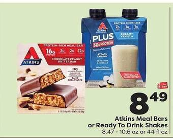 Weis Markets Atkins Meal Bars Or Ready To Drink Shakes offer