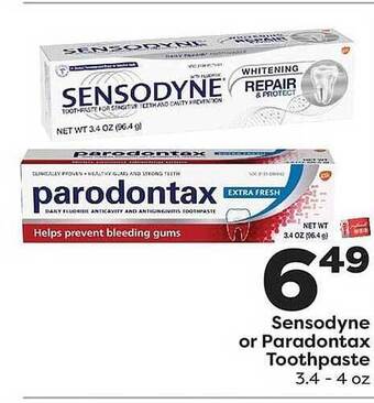 Weis Markets Sensodyne Or Paradontax Toothpaste offer