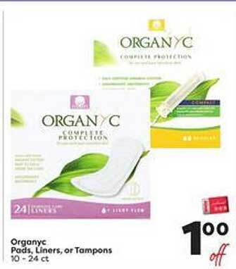 Weis Markets Organyc Pads, Liners Or Tampons offer