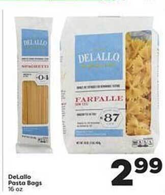 Weis Markets Delallo Pasta Bags offer