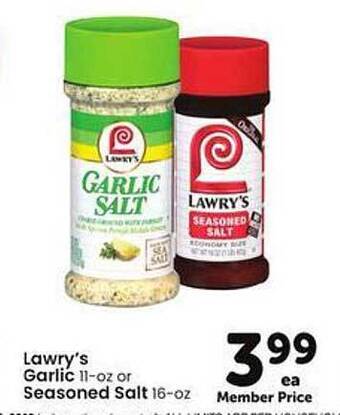 Safeway Lawry's Garlic Or Seasoned Salt offer