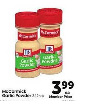 Safeway McCormick Garlic Powder offer