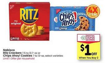 Safeway Nabisco Ritz Crackers Or Chips Ahoy! Cookies offer