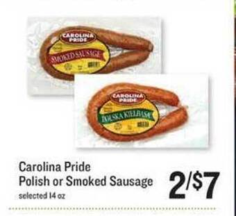 Lowes Foods Carolina Pride Polish Or Smoked Sausage offer