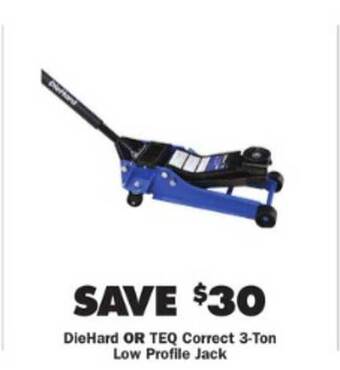 Diehard Or Teq Correct 3-ton Low Profile Jack