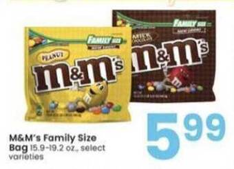Albertsons M&m's Family Size Bag offer