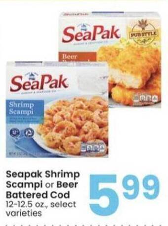 Albertsons Seapak Shrimp Scampi Or Beer Battered Cod offer