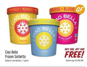 Sprouts Farmers Market Ciao Bella Frozen Sorbetto offer