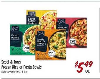 Sprouts Farmers Market Scott & Jon's Frozen Rice Or Pasta Bowls offer