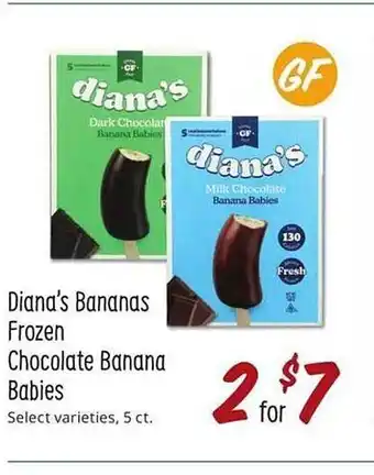 Sprouts Farmers Market Diana's Bananas Frozen Chocolate Banana Babies offer