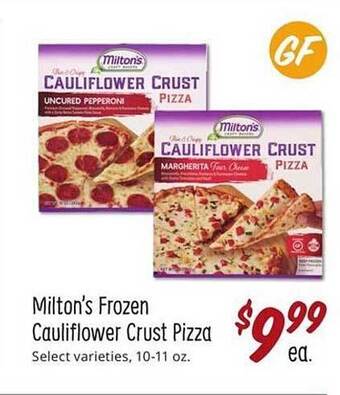 Sprouts Farmers Market Milton's Frozen Cauliflower Crust Pizza offer