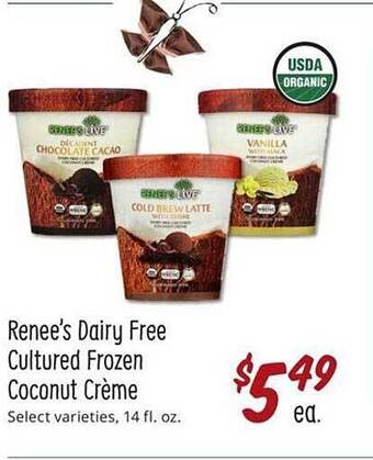 Sprouts Farmers Market Renee's Dairy Free Cultured Frozen Coconut Crème offer