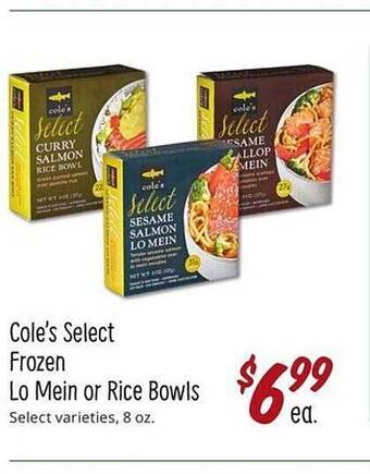 Sprouts Farmers Market Cole's Select Frozen Lo Mein Or Rice Bowls offer