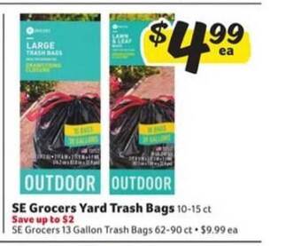 Winn Dixie Se Grocers Yard Trash Bags offer