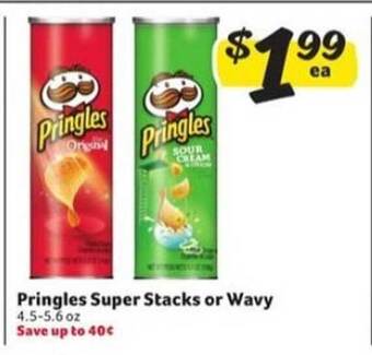 Winn Dixie Pringles Super Stacks Or Wavy offer