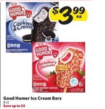 Winn Dixie Good Humor Ice Cream Bars offer