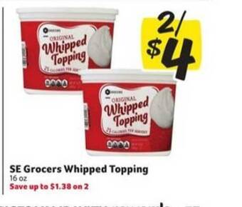 Winn Dixie Se Grocers Whipped Topping offer