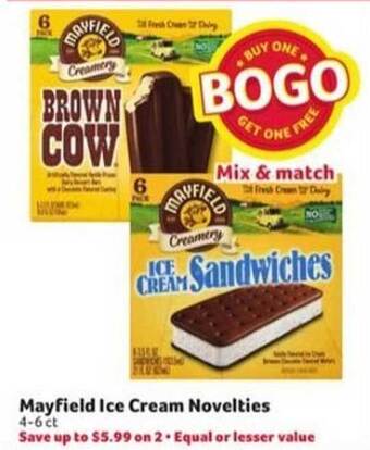 Winn Dixie Mayfield Ice Cream Novelties offer