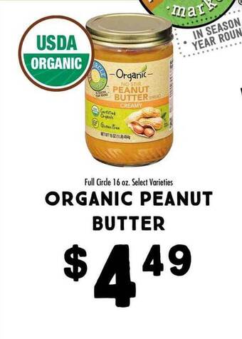 Maceys Full Circle Organic Peanut Butter offer