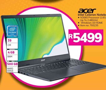 Game ACER - Intel Celeron Notebook offer
