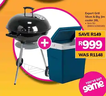 Game Expert Grill 56cm & Big Jim Cooler 26L offer