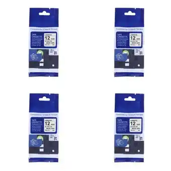 Takealot Tz-231 brother label tape cartridge 12mm-laminated black on white-pack of 4 offer