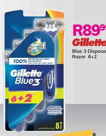 Game Gillete Blue 3 Disposable Razor 6+2 offer