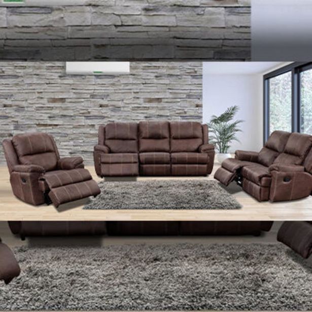 Inyathi recliner lounge suite full leather offer at Discount Decor