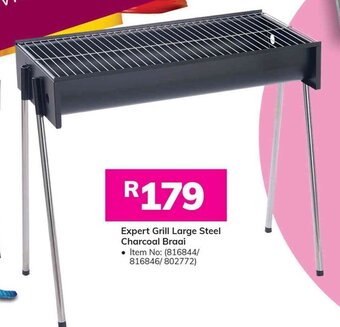 Game Expert Grill Large Steel Charcoal Braai offer